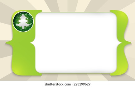 green square brackets for entering text with xmas tree