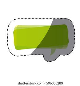 green square chat bubble icon, vector illustraction design