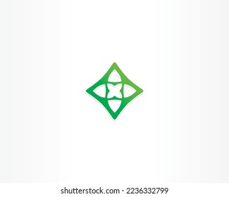 green and square element logo design icon
