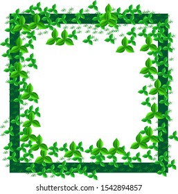 Green square frame decorated with shamrocks and grass.