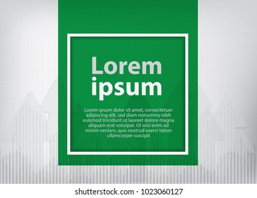 Green Square Graphics The green candlestick in the stock market. Background for financial presentation. Vector illustration. Copy space.