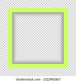 Green square isolated on transparent background with realistic shadow. Template vector frame. Modern illustration. Copy space.  - Powered by Shutterstock - Get 15% off with code: PIKWIZARD15