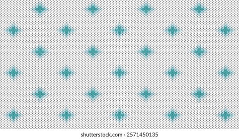 Green square knitted pattern, Festive Sweater Design. Seamless Knitted Pattern