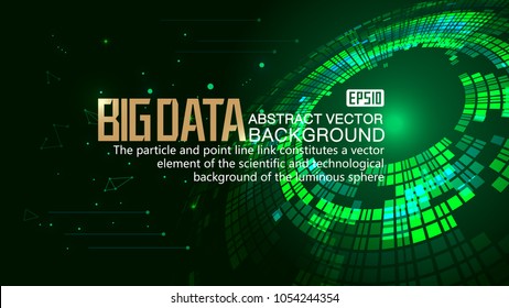 The green square is a light rotating abstract technology background.