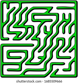 Green square maze(12x12) on a white background svg