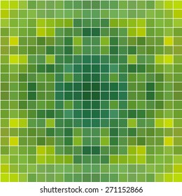 Green square mosaic seamless background with white borders or space between tiles