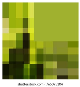 Green square on a colored background