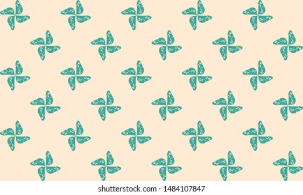 Green Square pattern in yellow background