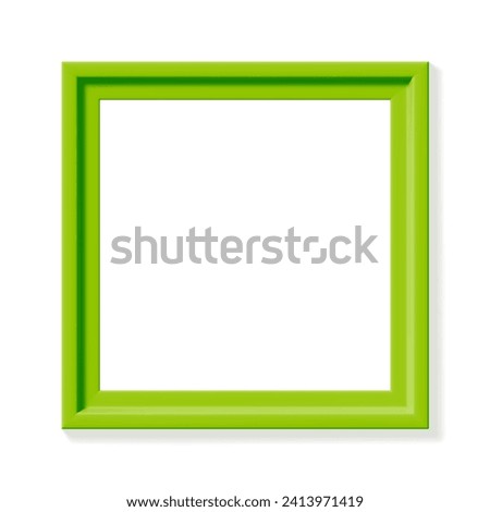 Green square picture frame isolated on white background