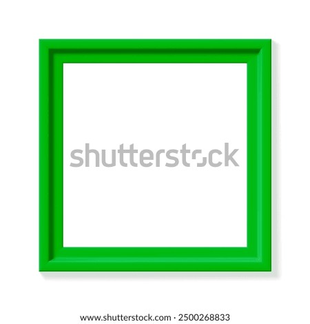 Green square picture frame isolated on white background