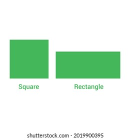 green square and rectangle shape in mathematic