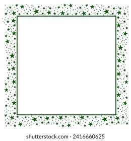 Green Square rectangular frame with Green Sparkling Star clipart icon Vector 4