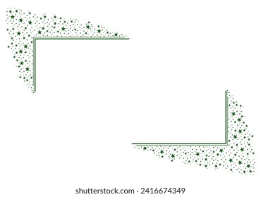 Green Square rectangular frame with Green Sparkling Star clipart icon Vector 11