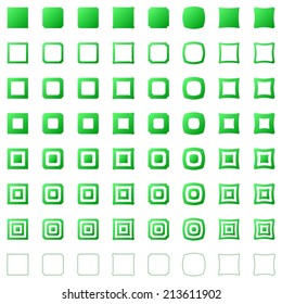 Green square set - vector version 