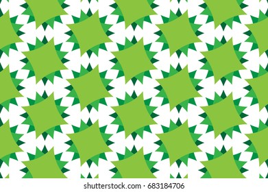 Green square and star pattern
