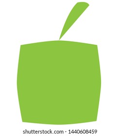 Green square stylized apple icon and symbol logo