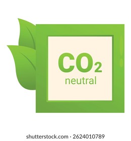 Green square with two leaves symbolizing a co2 neutral product or company