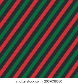 Green square vector Christmas wrapping paper background with red and green stripes for holiday themes.	