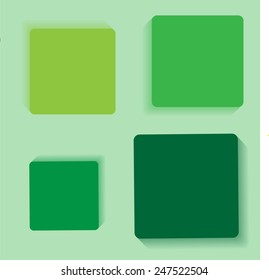 Green Squares background hatbox illustration 