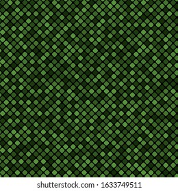 green squares. dark vector seamless pattern. simple diagonal repetitive background with geometric shapes. textile paint. fabric swatch. wrapping paper. continuous print. design element for ad, cover
