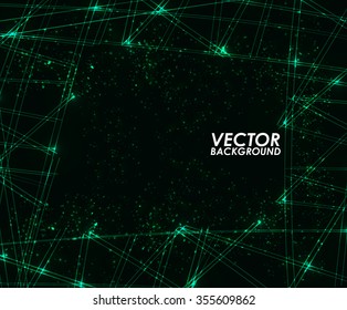 Green Squares digital Background with Text - Vector illustration.