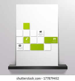 green squares flying background 