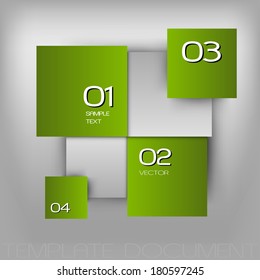Green squares in the gray space - vector layout.