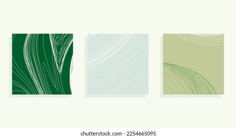 Green Square-shaped Backgrounds Featuring Wavy  Lines. Modern and dynamic look and can be used for a variety of design projects .