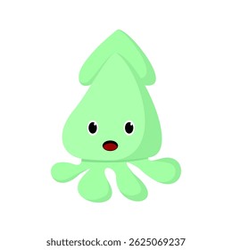 Vetor de design bonito de lula verde