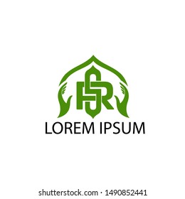 Green SR logo inspiration vector illustration