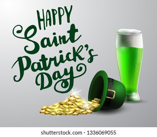 Green St. Patrick s Day hat isolated on white background