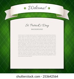 Green St Patricks Day Background with Copy Space. In the EPS file, each element is grouped separately.