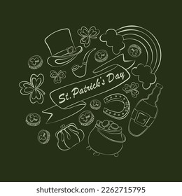 green st. patricks day card from traditional holiday items