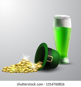 Green St. Patrick's Day hat isolated on white background