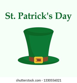 Green St. Patrick's Day hat. Emblem. Green hat icon. Vector illustration. EPS 10.