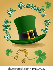Green St. Patrick's Day hat with clover