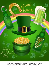 Green St. Patrick's Day hat with clover