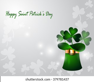 green St Patricks Day hat with clover