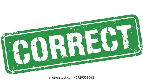 Green stamp with correct text
