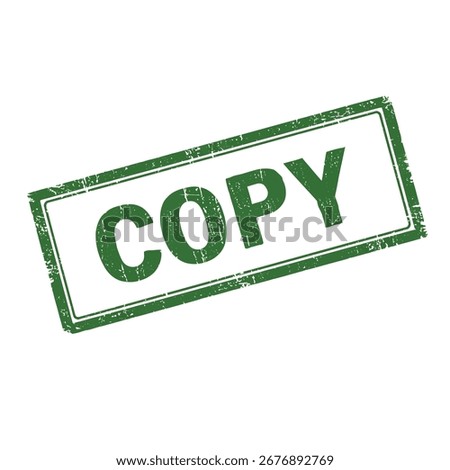 green stamp featuring bold copy text over clean white backdrop