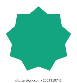 green stamp geometric shape design icon isolated