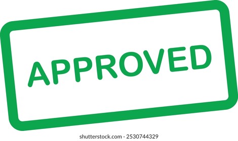 Green stamp label icon isolated on white background . Green cancelled icon vector