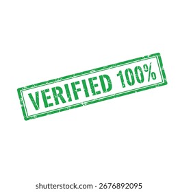 Sello verde muestra la autenticidad de la verificación en el fondo plano