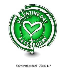 green stamp symbol for valentine design element.