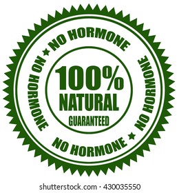 Green stamp with text No Hormone,vector illustration