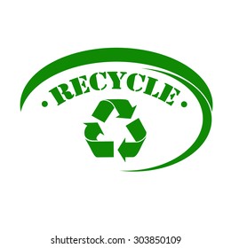 Green stamp with text Recycle,vector illustration