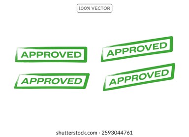 Green Stamped Text Graphic with Worn Border. vector illustration