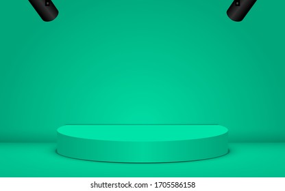 puesto verde con foco en la habitación de estudio