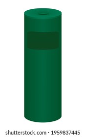 Green standing ashtray. vector illustration