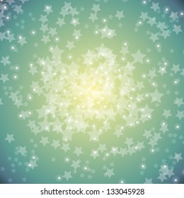 Green star bright background